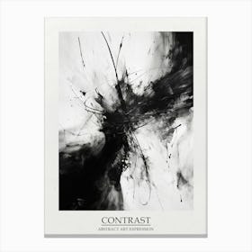 Contrast Abstract Black And White 2 Poster Canvas Print