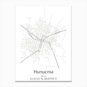 Hunucma,Mexico Minimalist Map Canvas Print