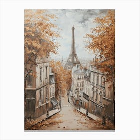 Kitsch Paris Cityscape Brushstroke 3 Canvas Print