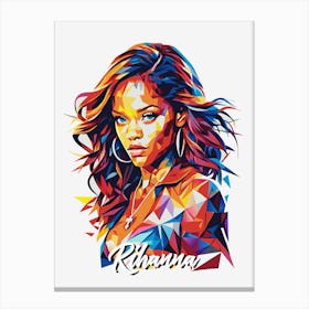 Rihanna 03 Portrait Music Icon WPAP Pop Art Style Canvas Print