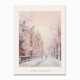 Dreamy Winter Painting Poster Windsor United Kingdom 3 Canvas Print