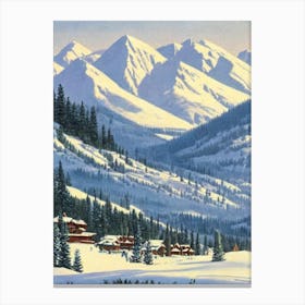 Jackson Hole, Usa Ski Resort Vintage Landscape 2 Skiing Poster Canvas Print