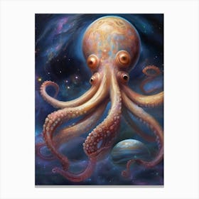 Octopus In Space Canvas Print