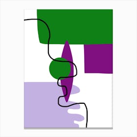 Purple And Green Abstract Eye Canvas Print