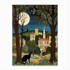 William Morris Cat In The Moonlight 38 Canvas Print