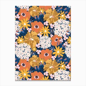 Shimmering Mixed Summer Floral Golden Hour Canvas Print