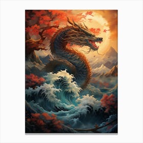 Dragon In The Sea Canvas Print