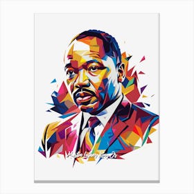 Martin Luther King Jr 03 Portrait WPAP Pop Art Canvas Print