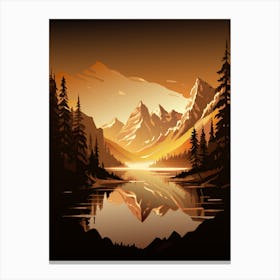 Sunset Mountain Landscape Canvas Print