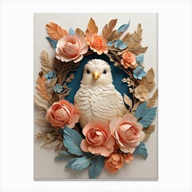 Bird In A Wreath 17 Canvas Print