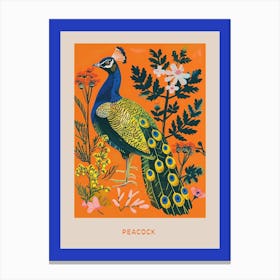 Spring Birds Poster Peacock 2 Canvas Print