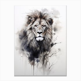 Lion Art Painting Wash Paint Style 2 Canvas Print