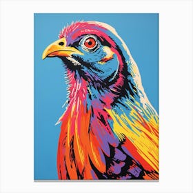 Andy Warhol Style Bird Pheasant 7 Canvas Print