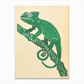 Green Jacksons Chameleon 4 Canvas Print