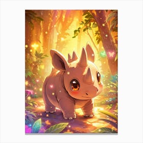 Cute Rhinoceros Canvas Print