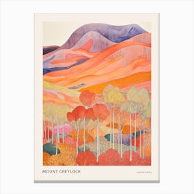 Mount Greylock United States Colourful Mountain Illustration Poster Canvas Print