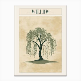 Willow Tree Minimal Japandi Illustration 1 Poster Canvas Print