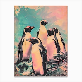 Kitsch Penguin Collage 4 Canvas Print