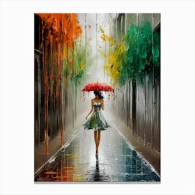 Girl With Umbrella 1 Canvas Print