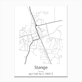 Stange,Norway Minimalist Map Canvas Print