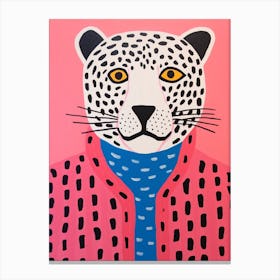 Pink Polka Dot Tiger 1 Canvas Print