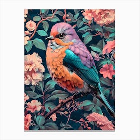 Bird In The Garden Inspired By William Morris Canvas Print