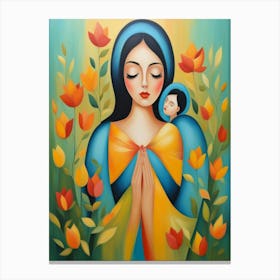 Virgin And Child Canvas Print