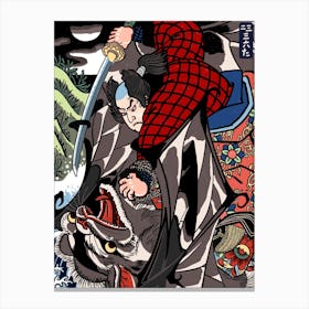 Spiderman Vs Batman Canvas Print