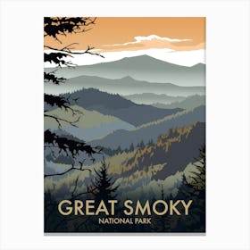 Great Smoky National Park Vintage Travel Poster 12 Canvas Print