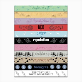 taylor swift album titles 3 Canvas Print