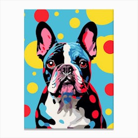 Dotty French Bulldog 2 Canvas Print