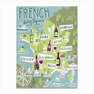 French Wine Regions Canvas Print
