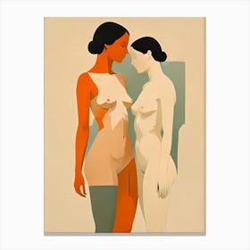 Lesbian Lovers: Two Nude Women Canvas Print