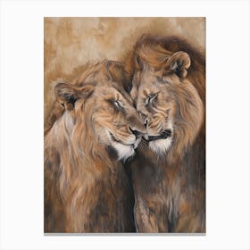 Barbary Lion Rituals Acrylic Painting 4 Canvas Print