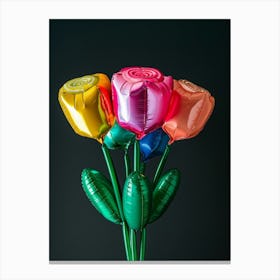 Bright Inflatable Flowers Rose 1 Canvas Print