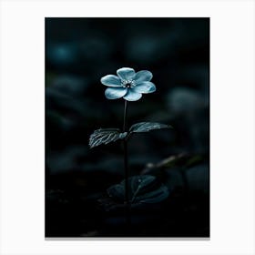 Dark Blue Flower 10 Canvas Print