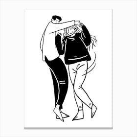 Couple Dancing Vector Illustration Lienzo