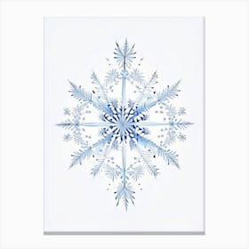 Symmetry, Snowflakes, Pencil Illustration 4 Canvas Print