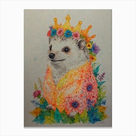 Hedgehog In A Crown 2 Canvas Print