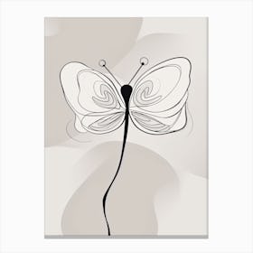 Butterfly Line Art Abstract 6 Canvas Print