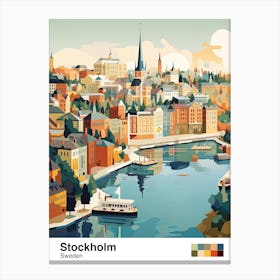 Stockholm, Sweden, Geometric Illustration 2 Poster Canvas Print