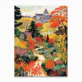 Royal Botanic Garden Edinburgh, United Kingdom In Autumn Fall Illustration 0 Canvas Print