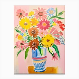 Flower Painting Fauvist Style Gaillardia 1 Canvas Print