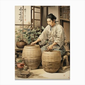 Basketry Work By The Craftsman Ichida Shshichir Of Nan Canvas Print