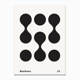 Geometric Bauhaus Poster B&W 31 Canvas Print