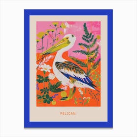 Spring Birds Poster Pelican 2 Canvas Print
