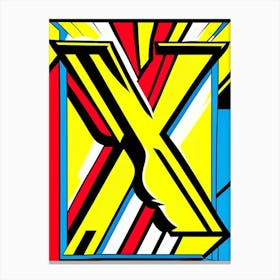 X   Letter, Alphabet Comic 3 Canvas Print