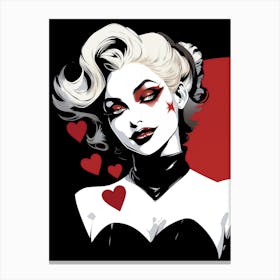 Hearty Harley Lovely Quinn Harlequin Art Canvas Print