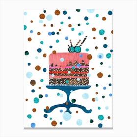 Blue Brown Cake Canvas Print