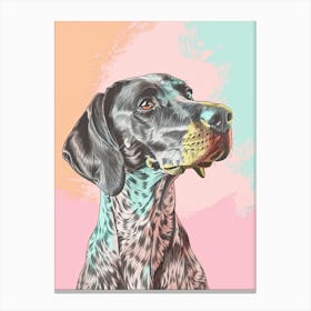 Spotted Pastel Dog Illustration Canvas Print
